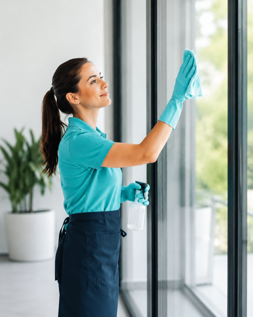 Schoonmaakbedrijf aan het werk